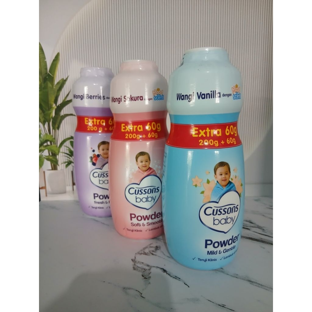 BEDAK BAYI CUSSONS 200 + 60gr | BEDAK CUSSONS BABY POWDER 200 + 60gr