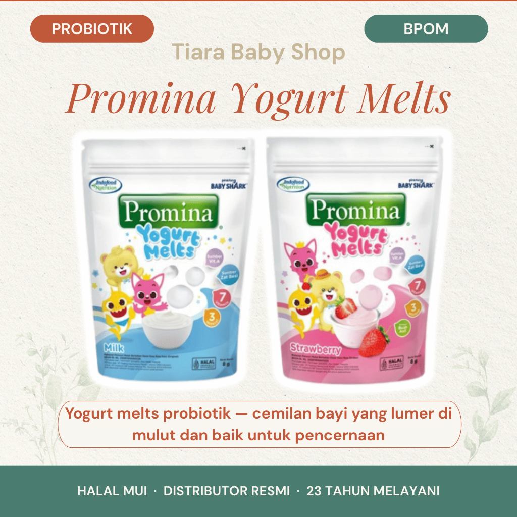 Promina Yogurt Melts 8g Probiotik - Cemilan Anak Yoghurt Susu Strawberry Halal BPOM