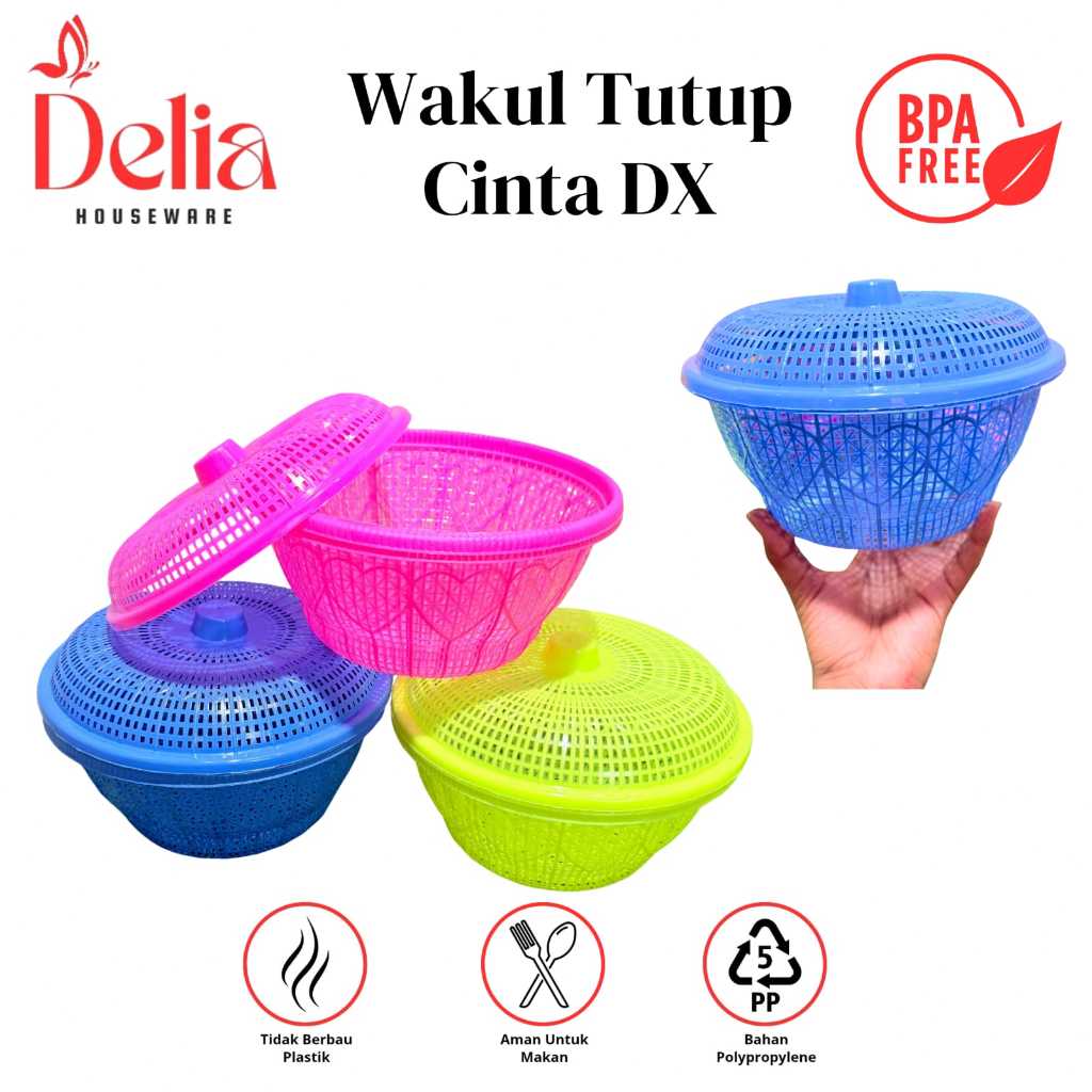 (PAKET HAJATAN 100 PCS) WAKUL TUTUP HATI DX - BESEK NASI TUTUP - MARANG/CETING TUTUP PLASTIK PP5