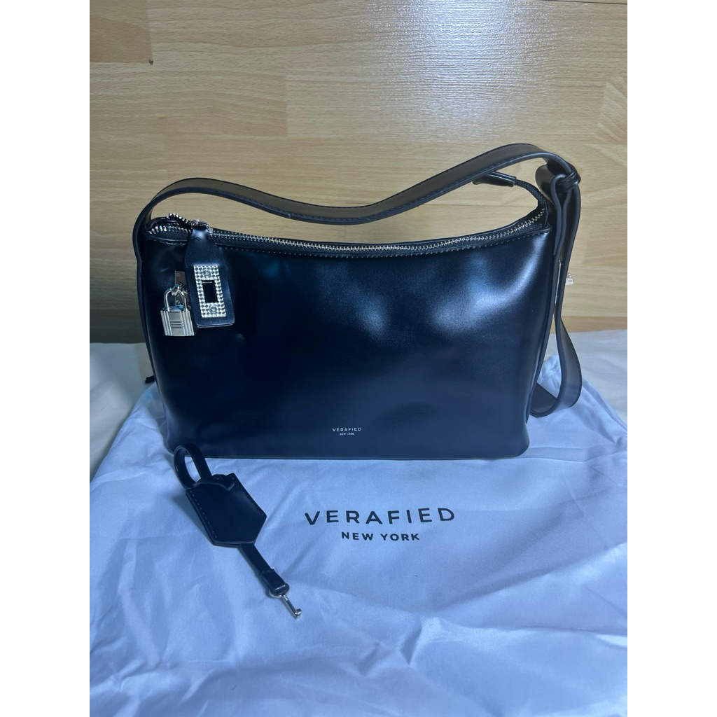 Ver*fied NY Mini Silver Black Hobo Bag mirror
