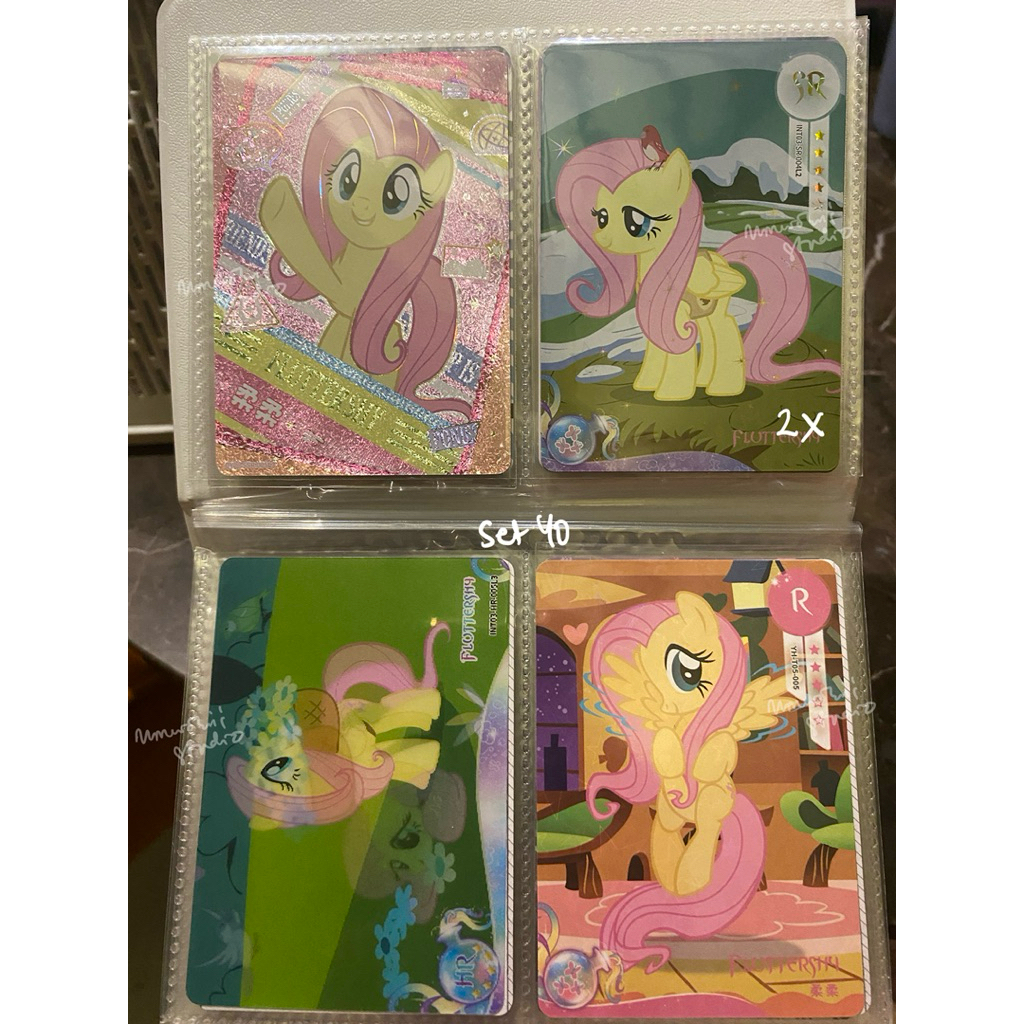 wts/wtt (update price) fluttershy applejack twilight rarity mlp kayou kartu card