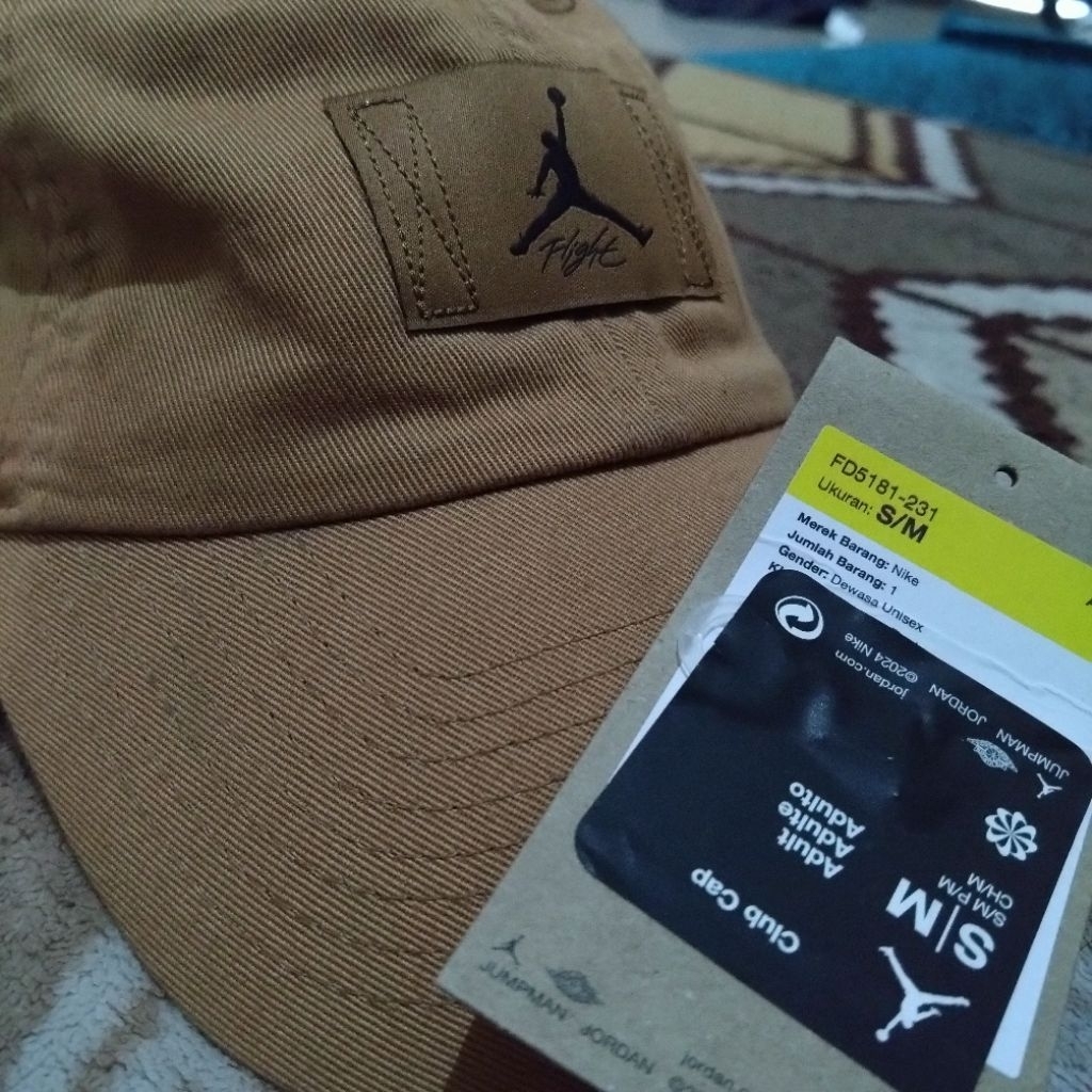 Topi Nike Jordan Club Cap Center Jumpman Patch Coklat/Brown S/M