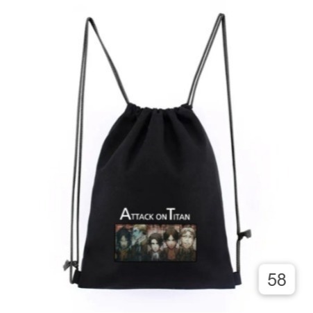 Tas Serut Anime AOT ONEPIECE DANGANRONPA Multifungsi unisex