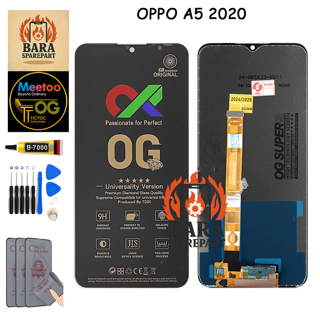 LCD ORI OEM DAN TOUCHSCREEN OPPO A5 2020 BLACK ALL MERK ORI OEM ORIGINAL