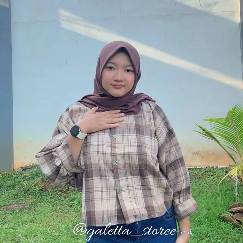 Kemeja Batwing Flanel Oversize