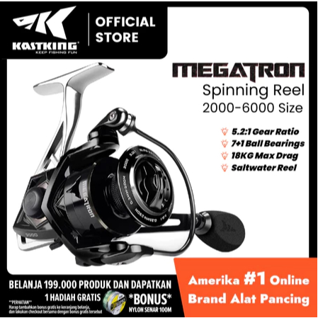 KASTKING MEGATRON Reel Pancing,Megatron Blade Power Handle Teknologi Slow Oscillation Line Lay Susun