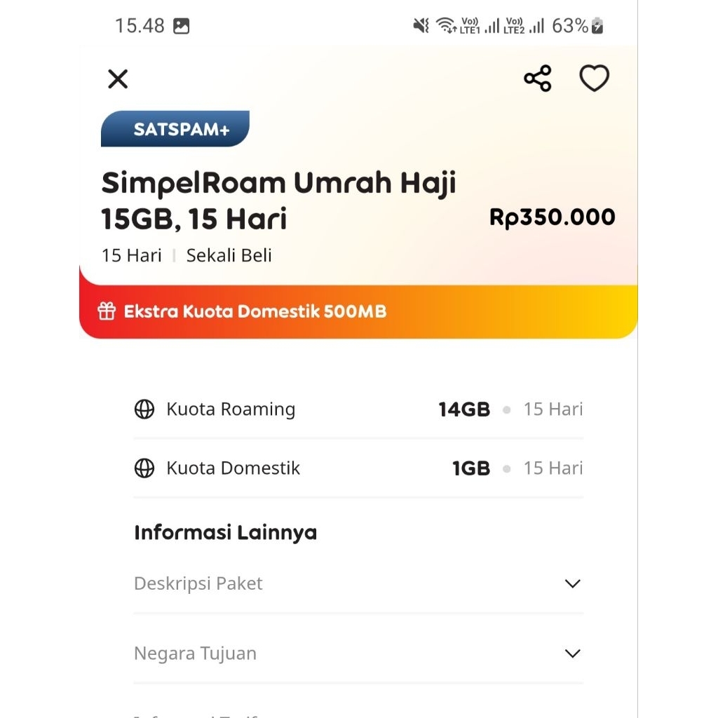 PAKET INJECK HAJI DAN UMROH INDOSAT IM3 15 GB 15 HARI