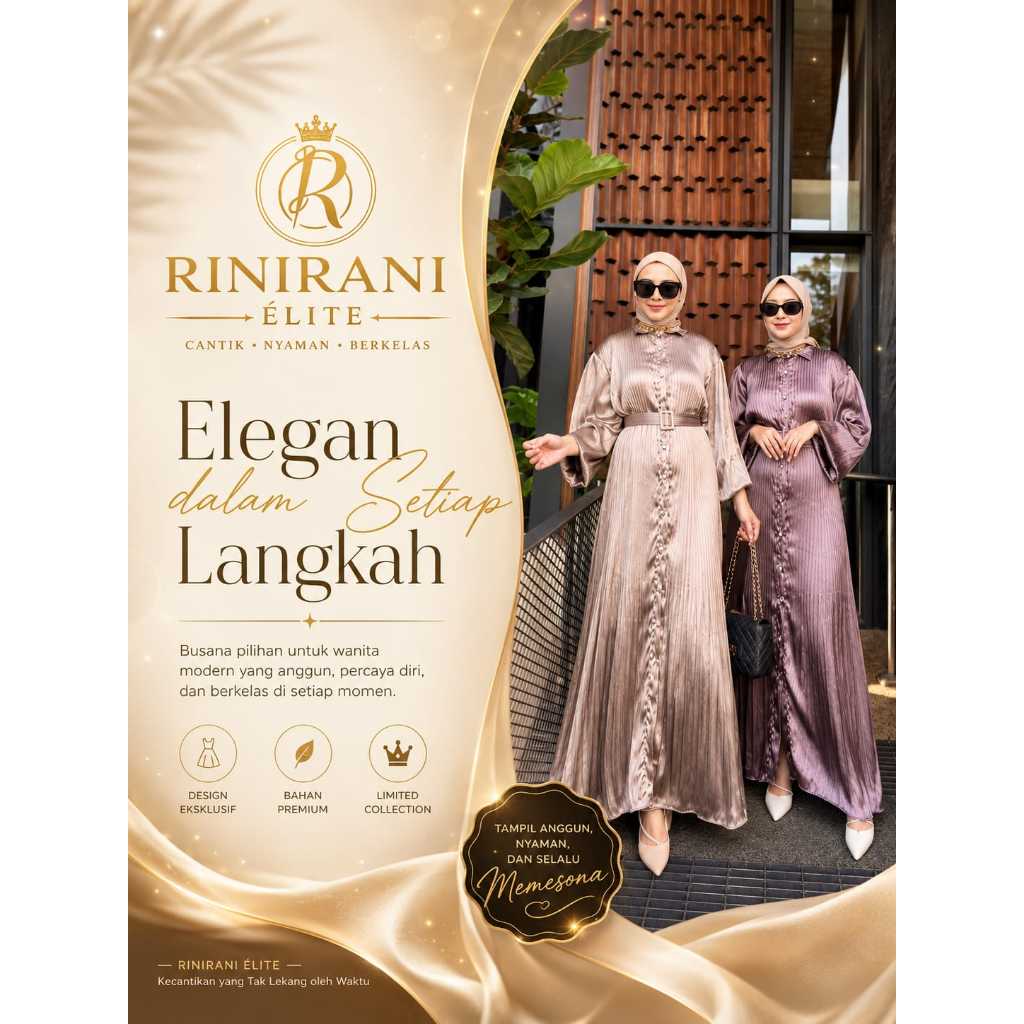 Gamis Satin Premium Plisket Wanita Muslimah Elegant Dress Jumbo LD 140 Panjang 145 Busui Friendly | 