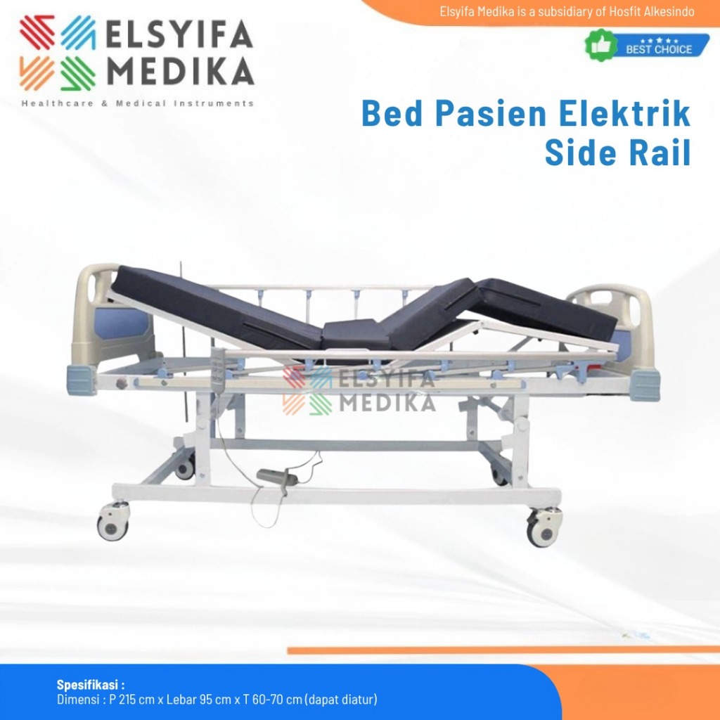 Bed Pasien Elektrik Side Rail ABS - Bed Pasien Elektrik Rumah Side Rail - Ranjang Pasien Elektrik