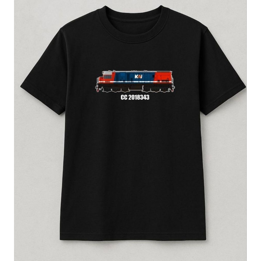 kaos lokomotif CC201 Merah Biru (Medan)