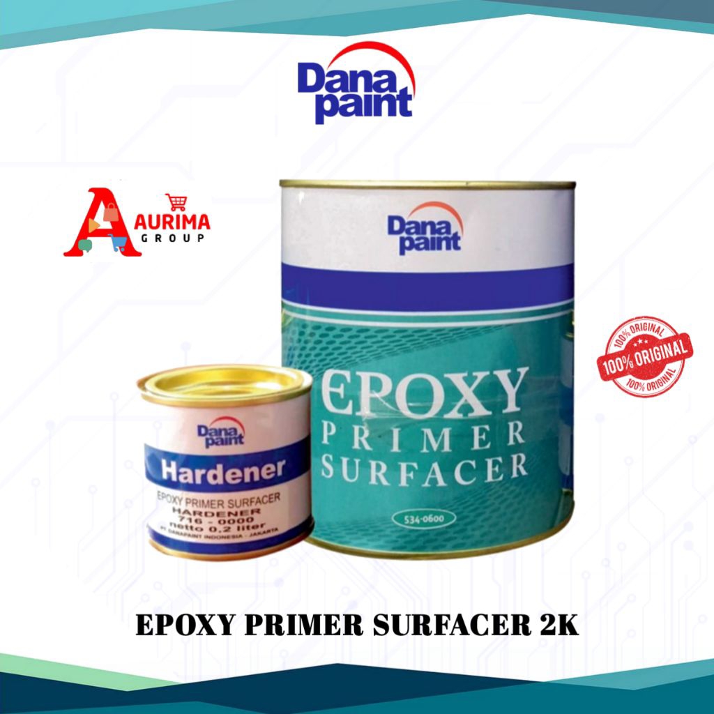 EPOXY DANAPAINT 2K PRIMER SURFACER 1LITER SET - CAT DASAR ANTI KARAT BERKUALITAS ORIGINAL