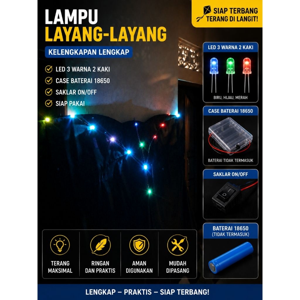 Lampu Layangan, Lampu Layang-layang, Lampu Baterai,