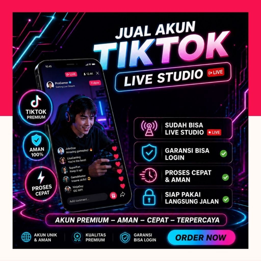 Akun Tok Tik Murah Siap pakai Followers bisa live