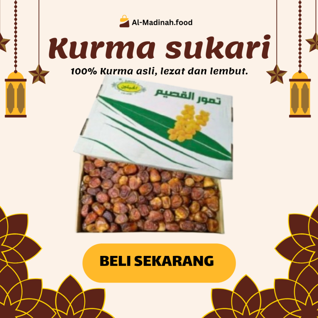 Kurma Sukari 3kg ORIGINAL / sukari premium 3kg murah / Kurma Sukari premium timbangan lebih