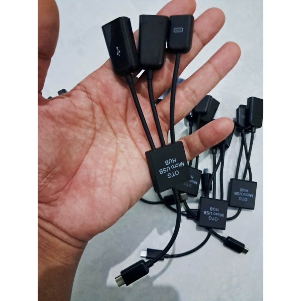 Otg Micro Usb 3 Cabang Serbaguna Kondisi Baru Normal