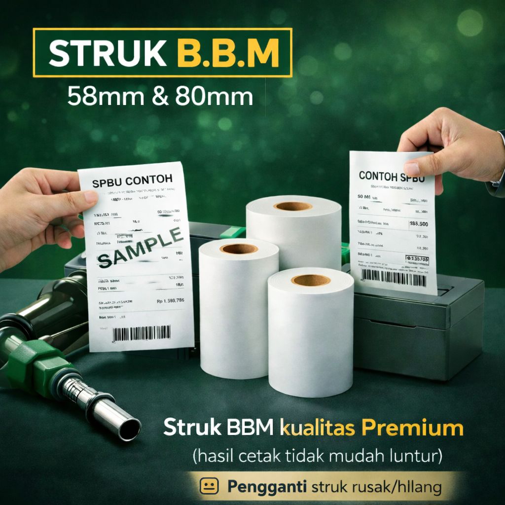 Cetak Struk Custom Kertas Thermal B.B.M Bensin