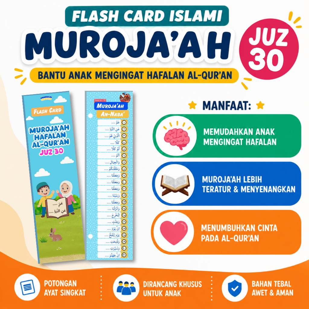 Flashcard Hafalan Qur’an Anak Juz 30 | Media Tahfidz & Muroja’ah | Cara Cepat Hafalan | Hafiz Card