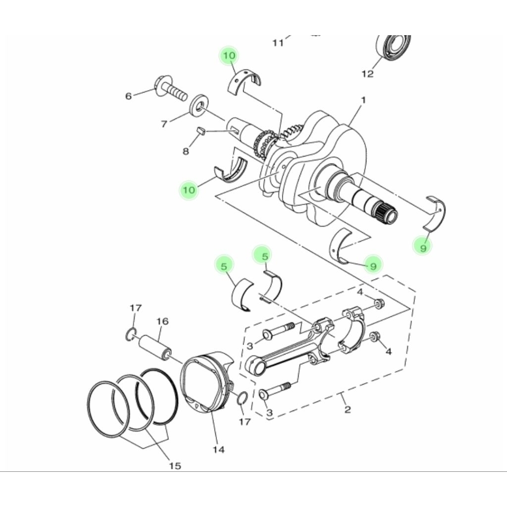 Plane Bearing XMAX B74 - Metal Kruk as XMAX B74
