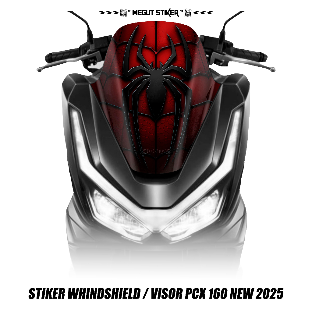 STICKER DECAL VISOR PCX ROADSYNC 2025 - 2026 LOGO SPIDERMAN / STIKER VISOR PCX NEW 160 motorcycle