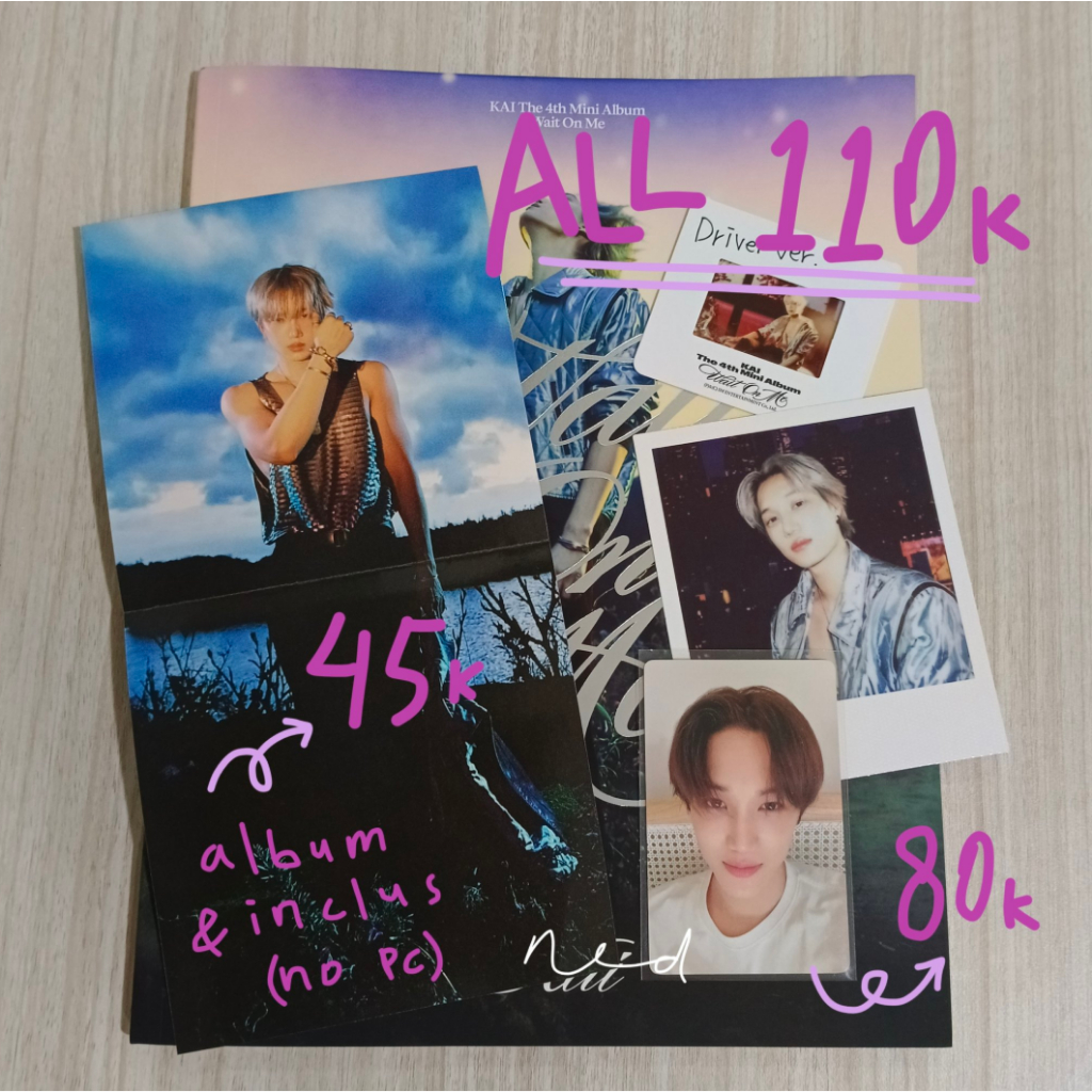KAI EXO SOLO WAIT ON ME WOM ALBUM ONLY UNSEALED WITH ALL INCLUSIONS MINUS PC PEACHES YIZHIYU YZY ROU