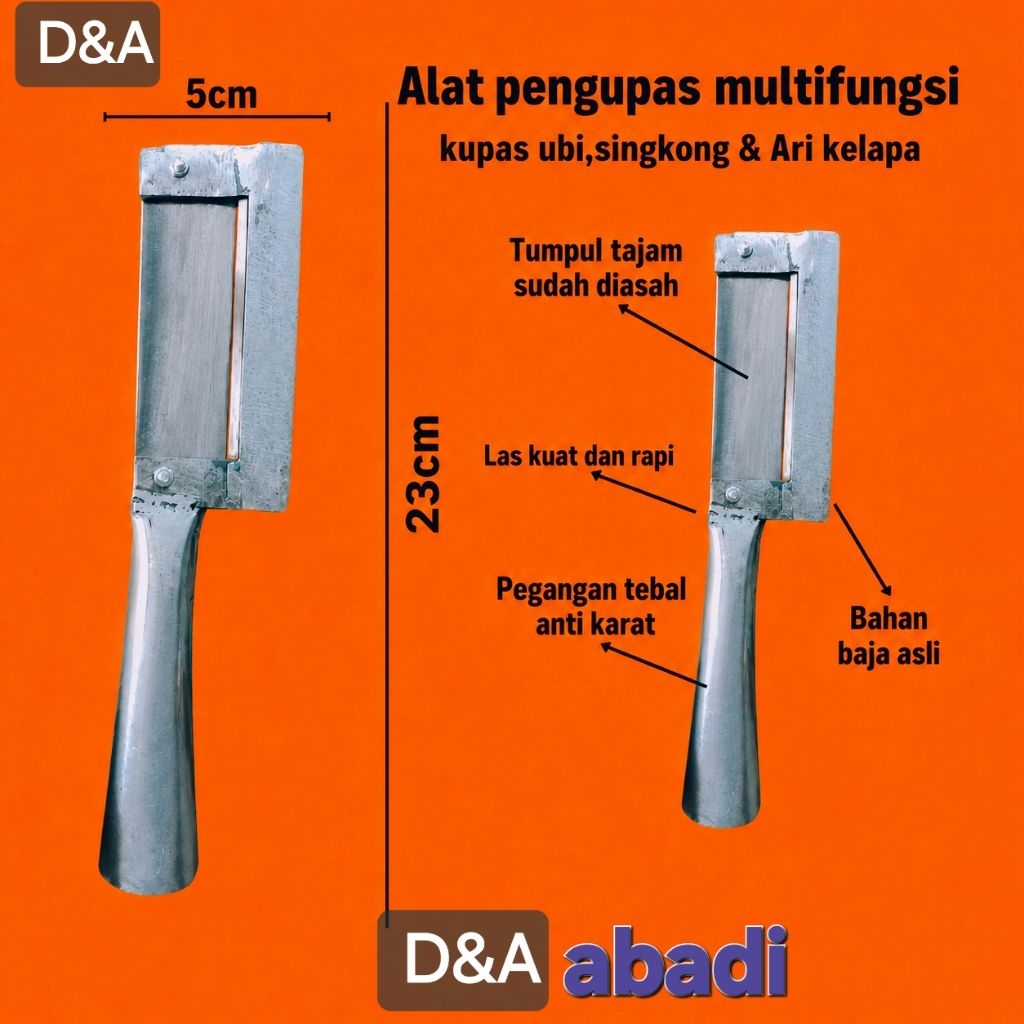 Pisau pengupas kulit ari kelapa tajam