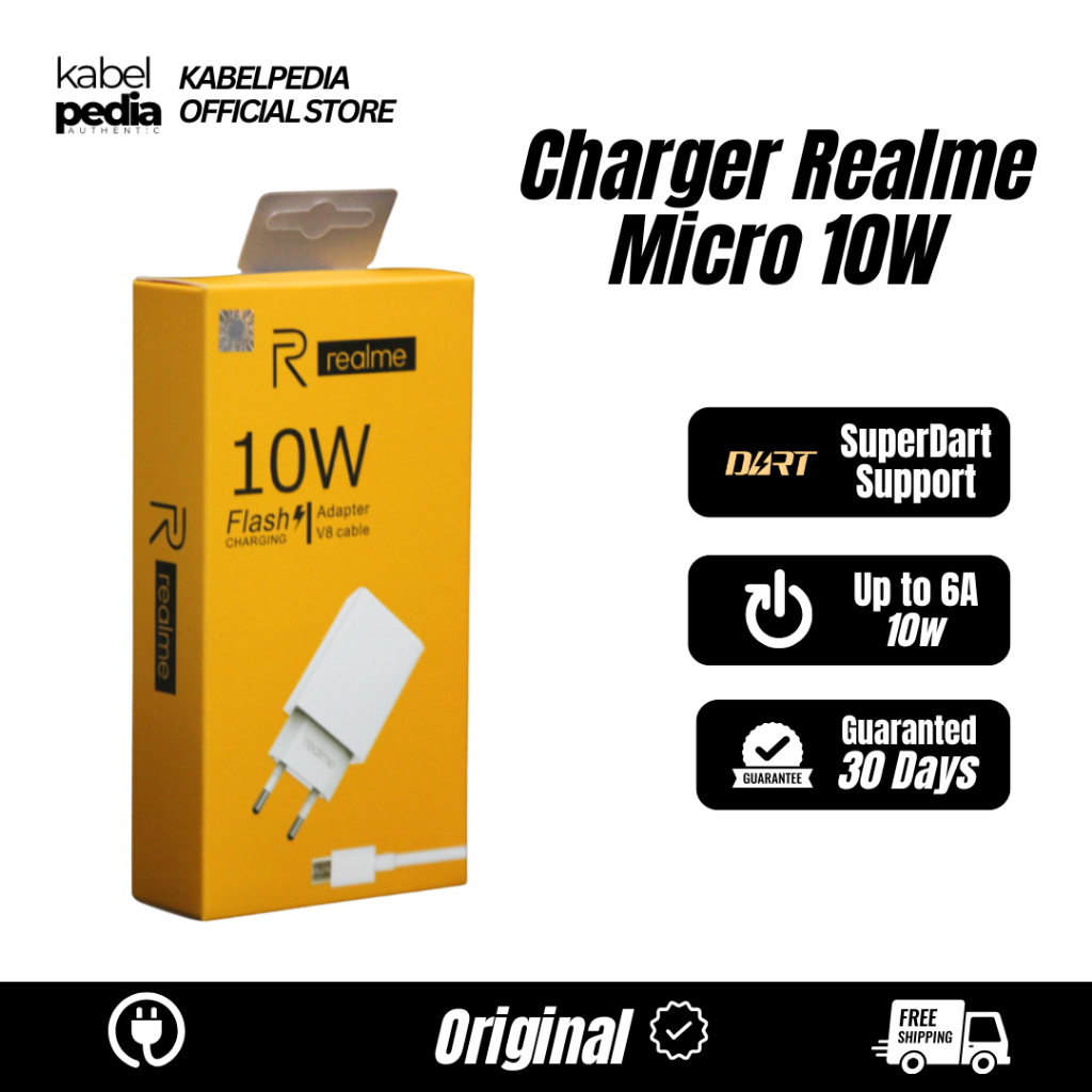CHARGER REALME 10 WATT MICRO | KABEL REALME MICRO | SUPERDART SUPERVOOC ORIGINAL