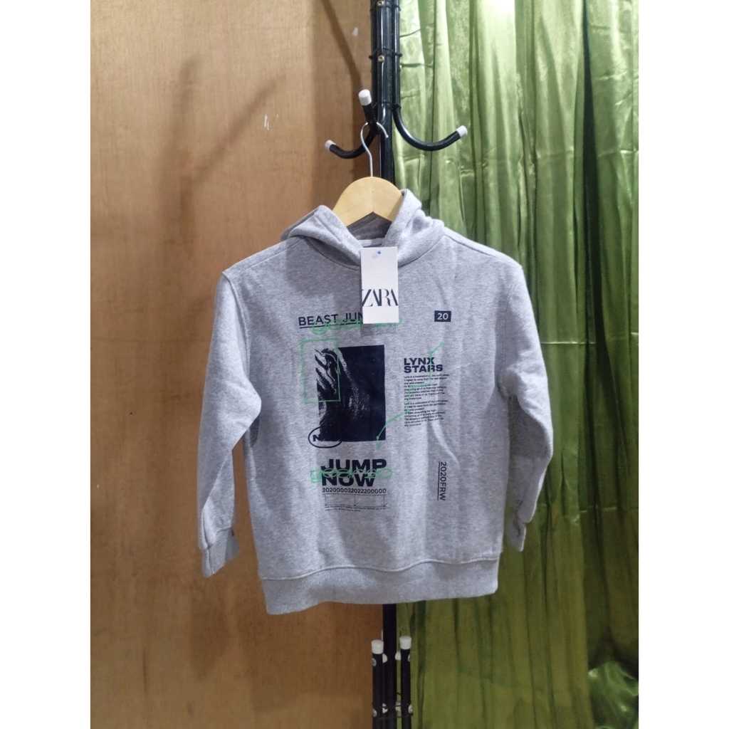 BNWT Kid Zara-Zara Jaket Hoodie Casual Anak Warna Abu