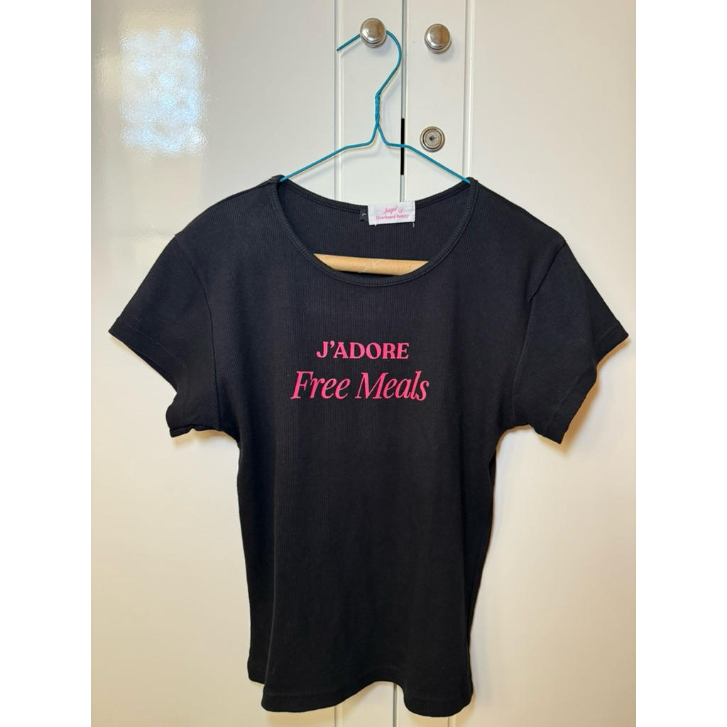 She Wears Sugar Black Baby Tee Size L (Preloved)