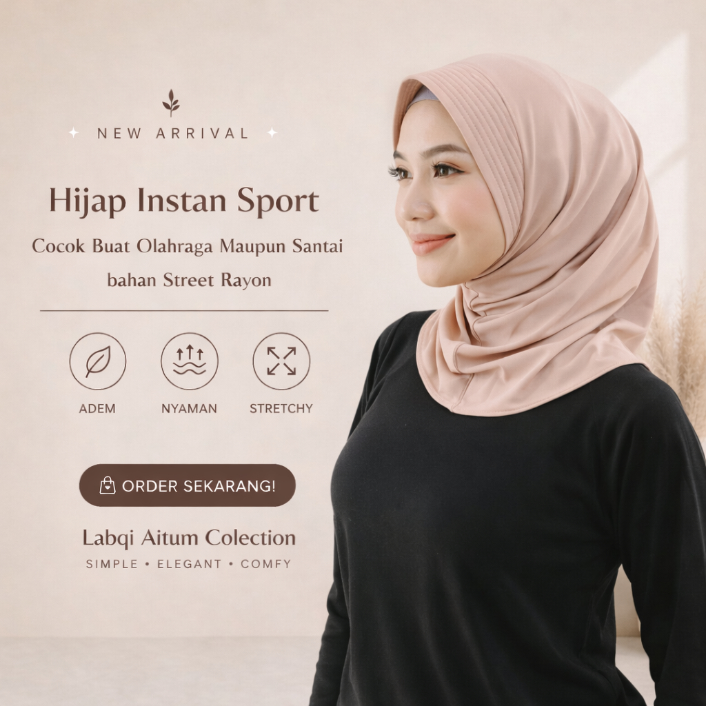 JILBAB SPORT JILBAB INSTAN SPORT PET BESAR UKURAN STANDAR BAHAN JERSEI