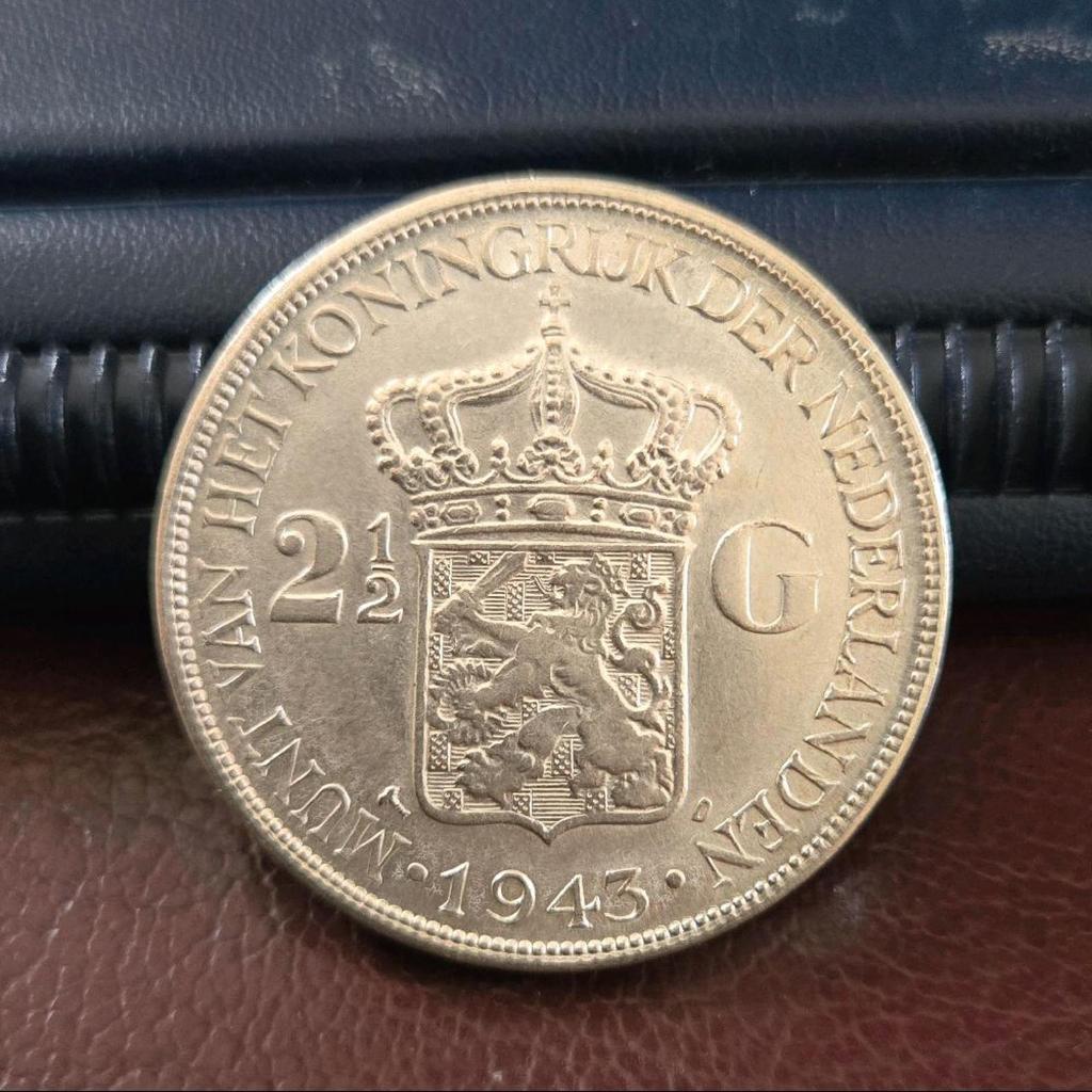 koin kuno wilhelmina koningin nederlanden 1943 2 1/2G