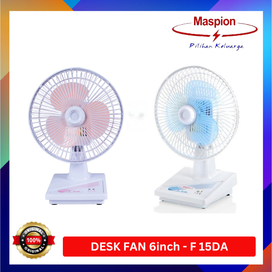 Maspion Kipas Angin Meja Desk Fan 6 inch 6" F15 DA - F15DA - F 15 DA Low Watt