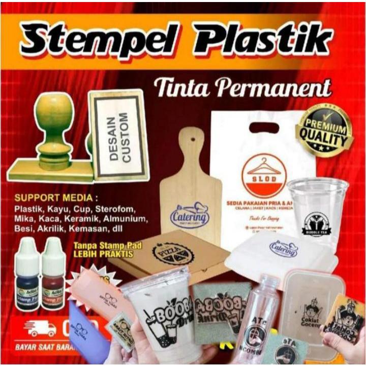stempel custom plastik tinta permanen
