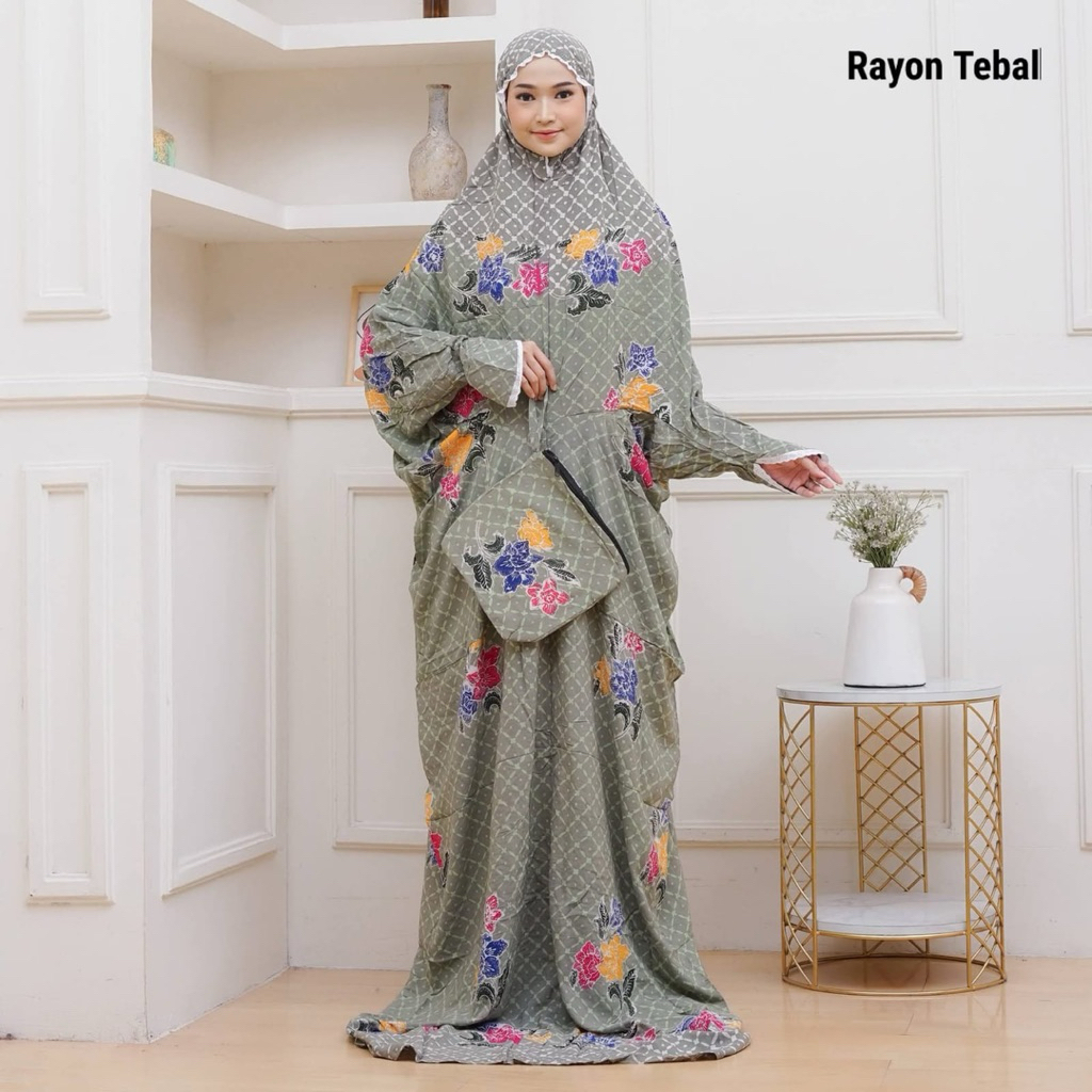 MUKENA TERUSAN RAYON JUMBO BATIK CAP PEKALONGAN