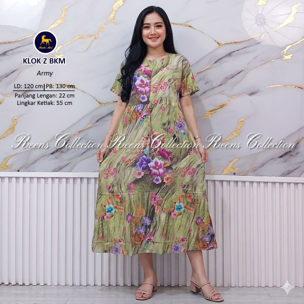 Batik Kuda Mas Daster Klok Z Daster Panjang Semata Kaki Tangan Pendek Resleting Depan Busui