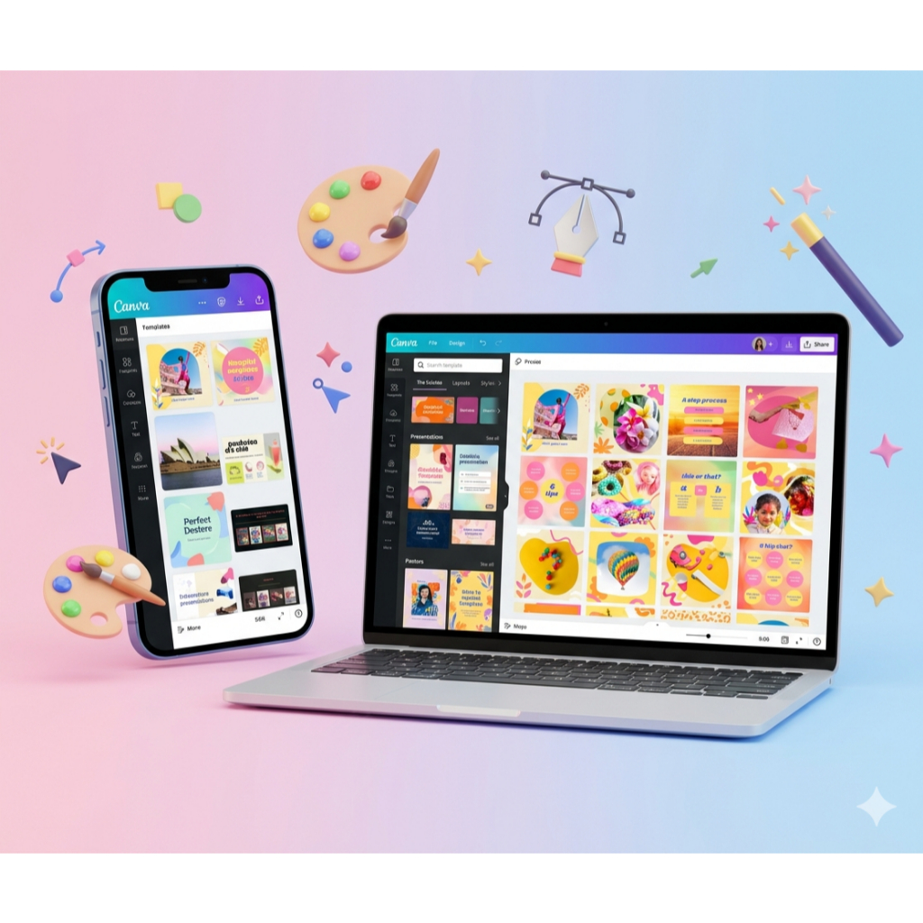10.000+ Template Canva Premium | Feed Instagram, Story, Logo, Presentasi, Thumbnail YouTube Siap Edi