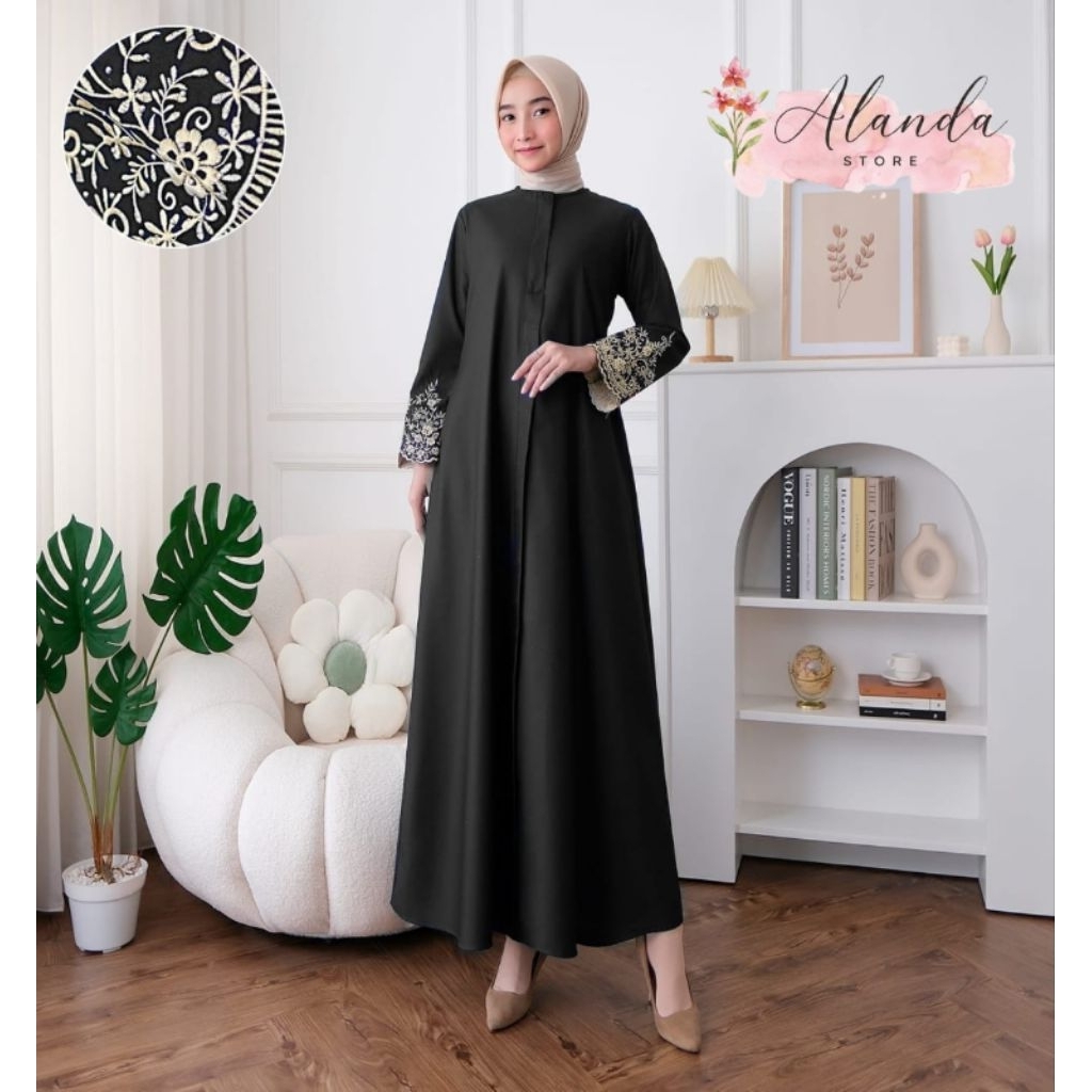Gamis Madina Asma/Gamis Wanita Daily/Gamis Polos Bordir/Gamis Toyobo Premium