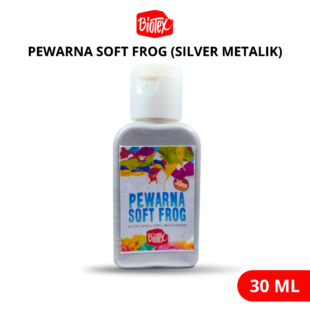 Biotex PEWARNA LATEKS 30 ML SILVER METALIK - Latex Latek Soft Frog Sofrog