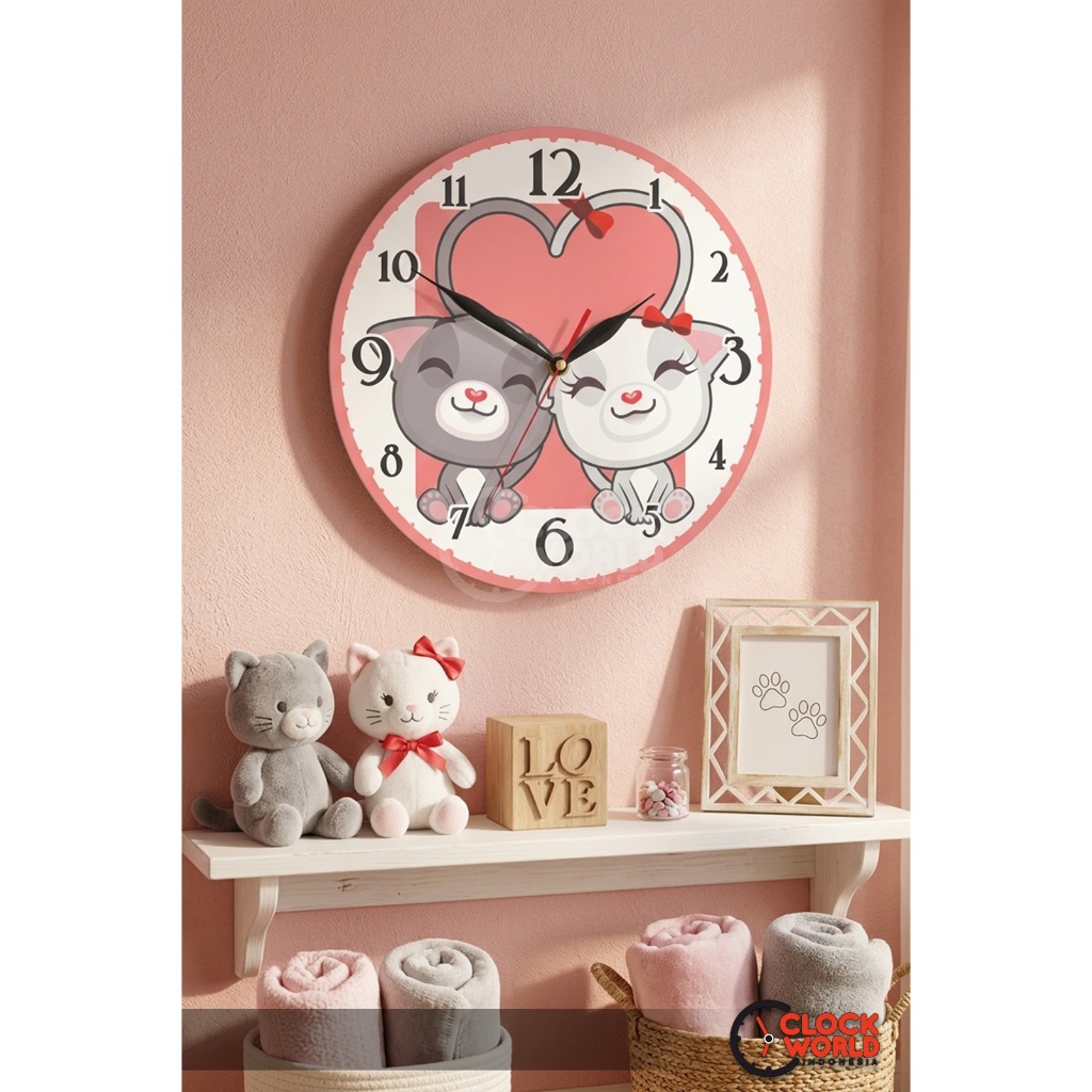 JAM DINDING 30cm KUCING CAT 01