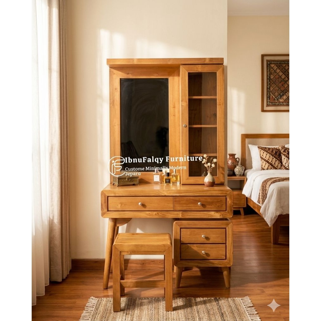 Meja Rias Minimalis, Meja Rias Retro, Meja Rias Minimalis Kayu Jati, Meja Rias Retro Jati