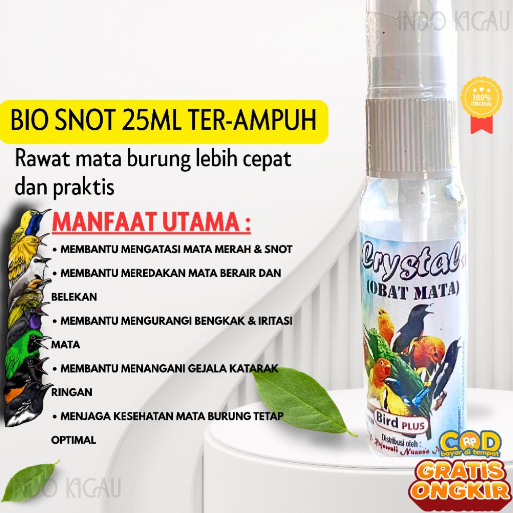 Bio Snot Crystal Obat Snot Burung Ampuh Atasi Katarak Pilek Mata Berair Lovebird Kenari Murai Kacer 