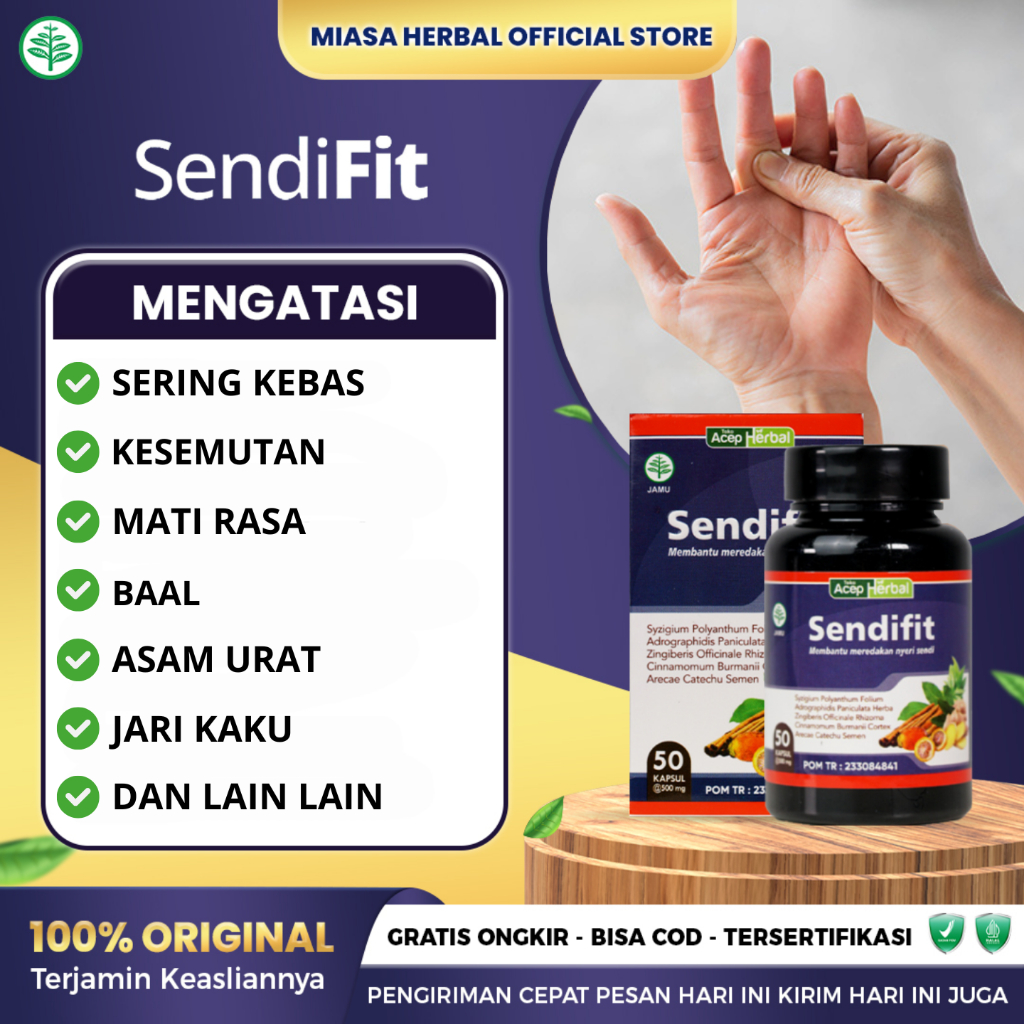 Obat Sering Kebas, Sering Kesemutan, Tangan Sering Kram, Baal Mati Rasa - Sendifit Asli TERBUKTI AMP