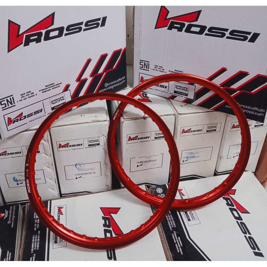 VELG/PELAK RUJI JARI JARI V ROSSI MERAH RING 17 UKURAN 140/140 DAN 160/160 UNIVERSAL SEMUA MOTOR ASL