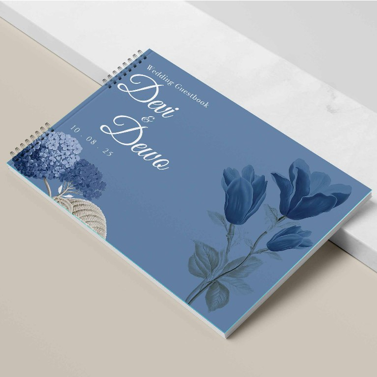 BUKU TAMU PERNIKAHAN HARD COVER DESIGN TEMPLATE JILID SPIRAL CETAK FULL COLOUR