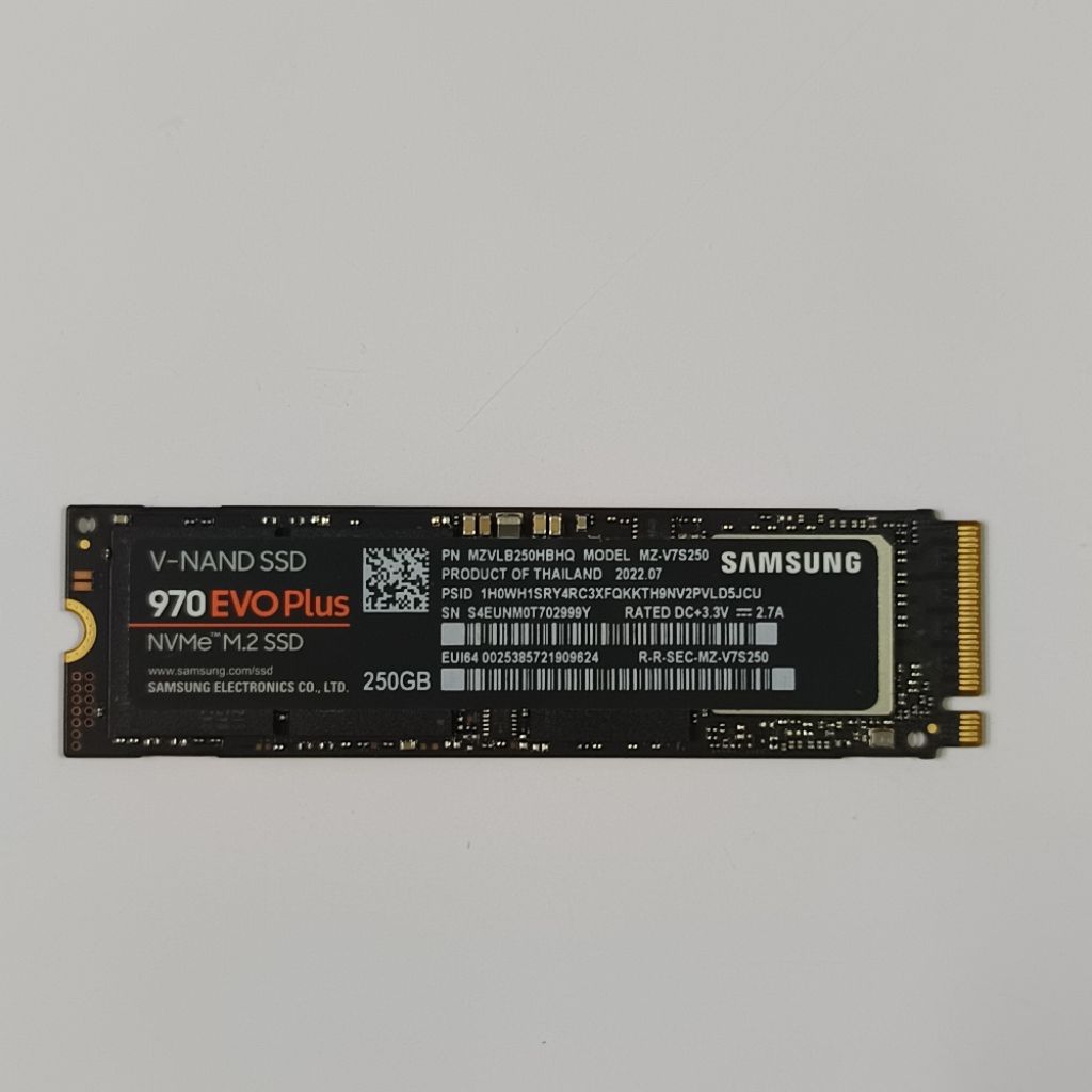 ssd m2 nvme 250GB 250 GB samsung 970 Evo Plus gen3 2280 Second Sentinel 99%