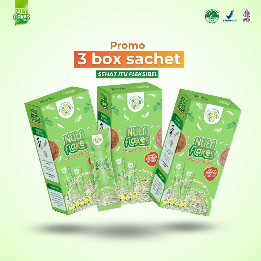 Nutriflakes Sachet 3 box isi 15 sachet Untuk Lambung Sehat Lebih Praktis