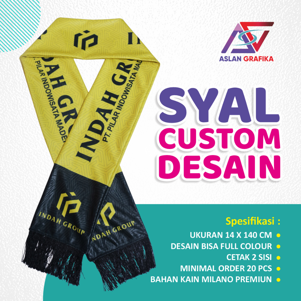 Syal Printing Custom Milano Premium -  Syal Umroh Custom - Syal Umroh
