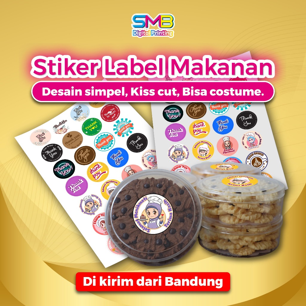 Cetak Sticker A3+ Bahan Chromo / Vinyl / Logo / Label Custom