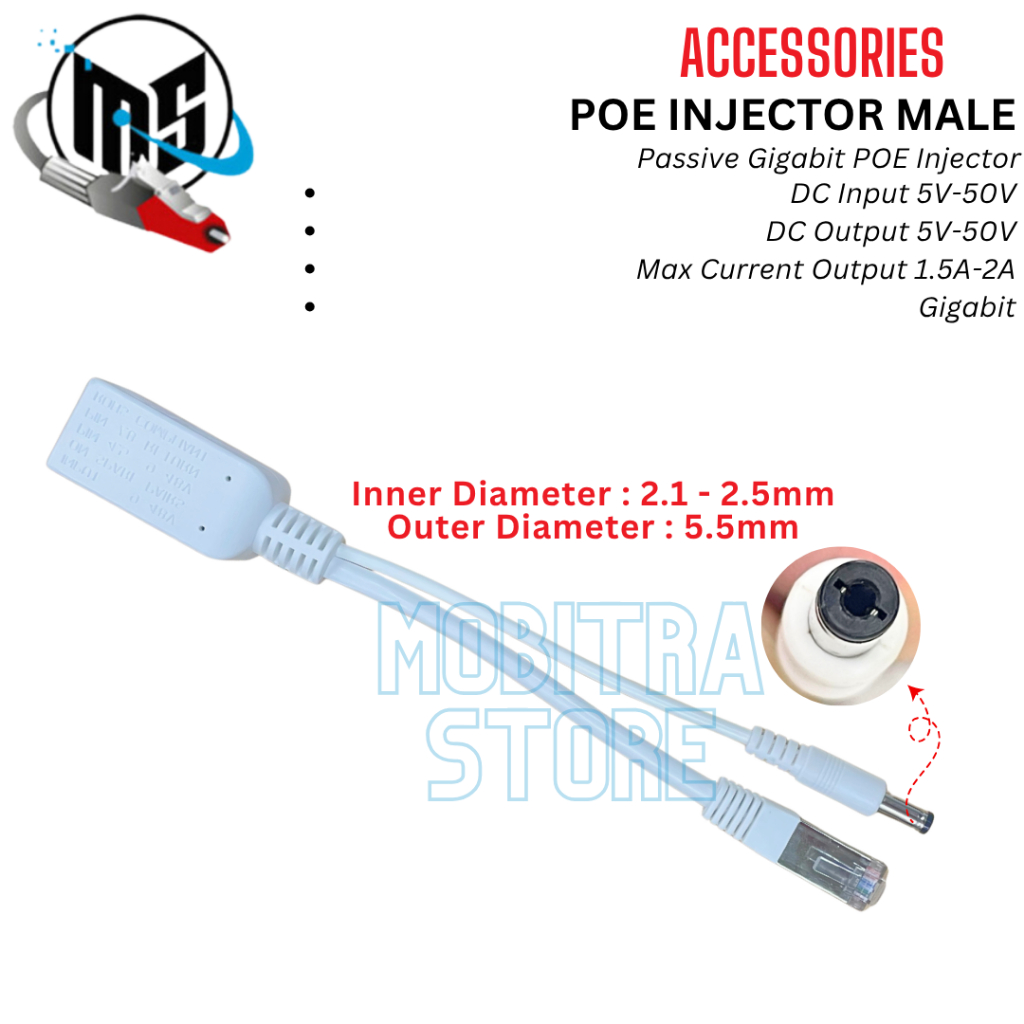 Passive Gigabit POE Splitter Male|Gigabit POE Splitter Cowok