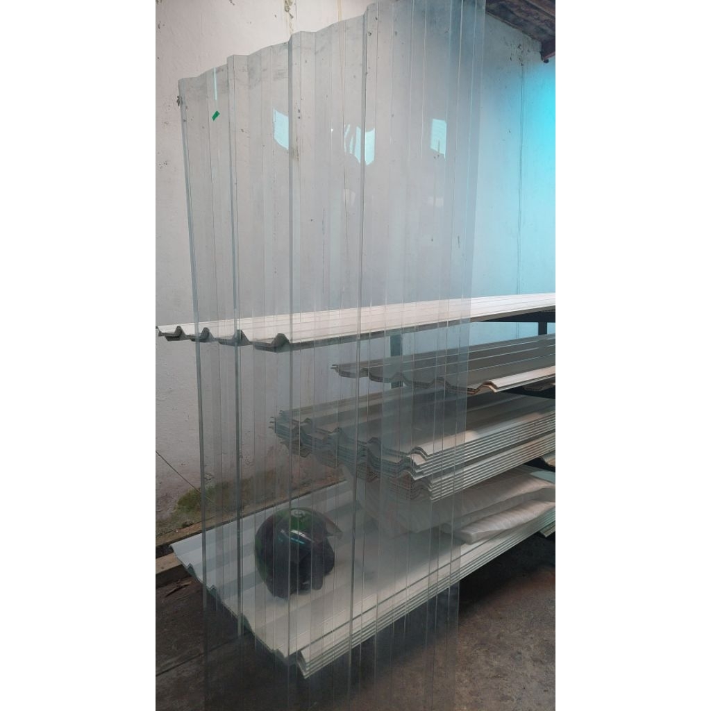 Lunalite 0.8mm Atap Transparan Gelombang Spandek Trimdek Pencahayaan Atap Spandek Galvalum