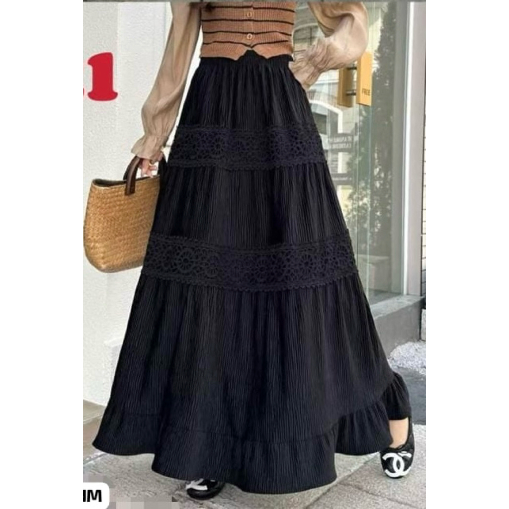 Rok Import Bahan Suede Panjang